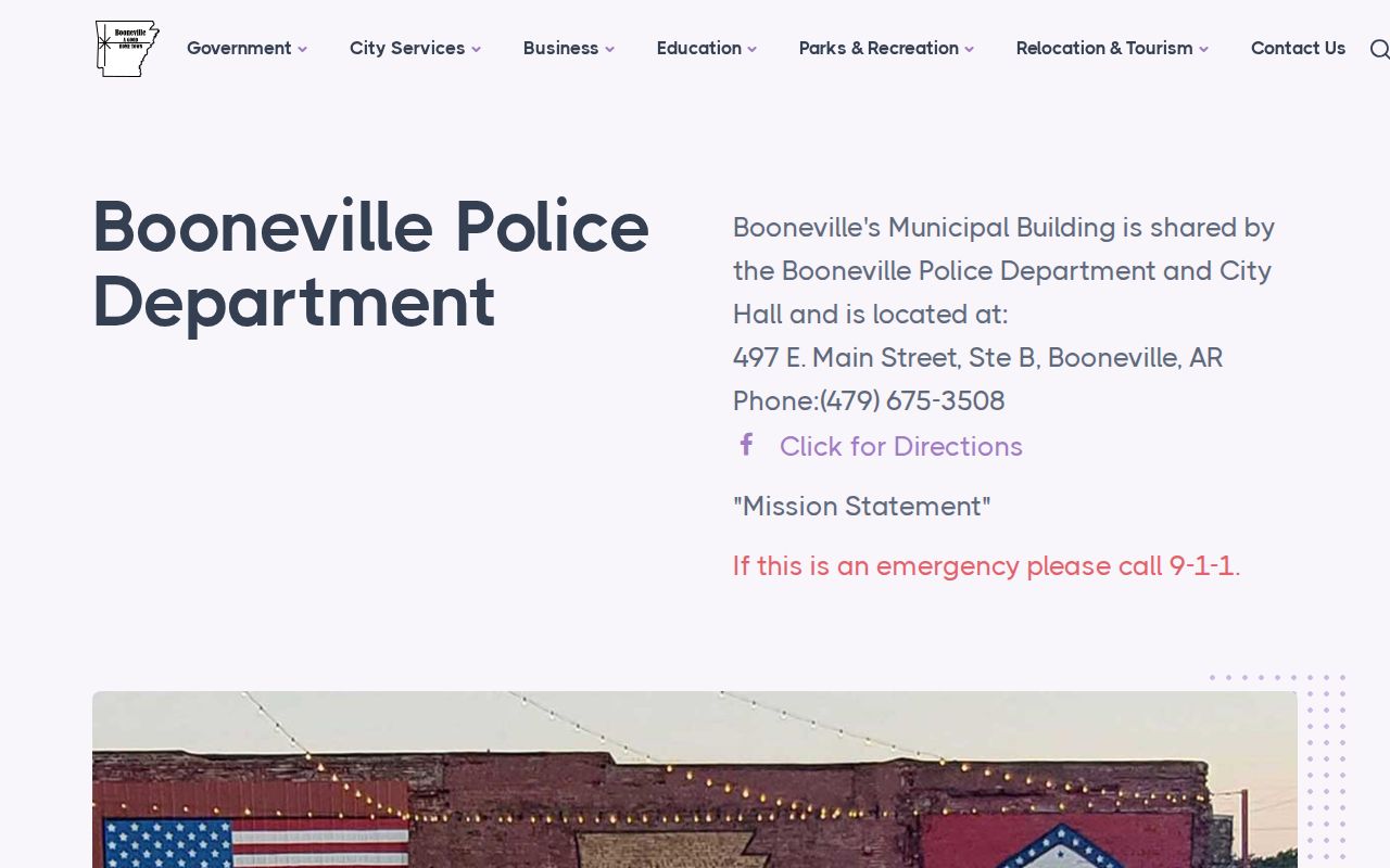 Logan County Booneville Police Department arrest records contact page