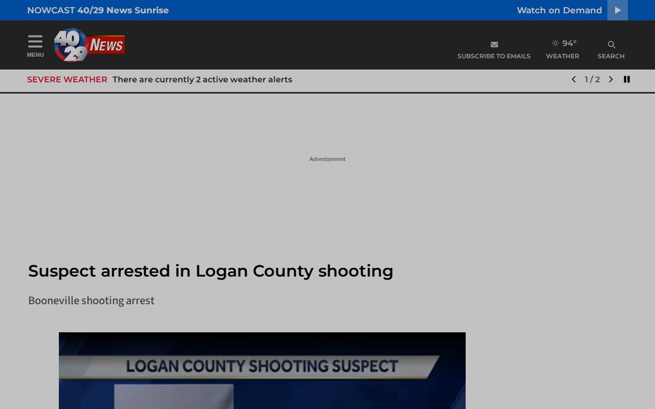 KHBS KHOG regional report about a Logan County arrest