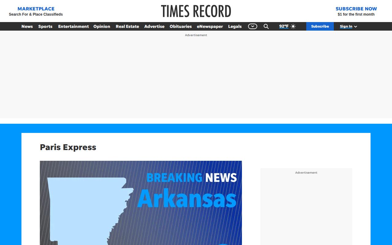 Paris Express local newspaper website